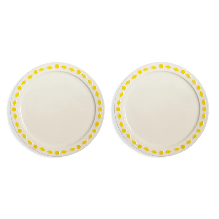 & klevering - Folk Plate, Ø 27.5 cm, yellow (set of 2)