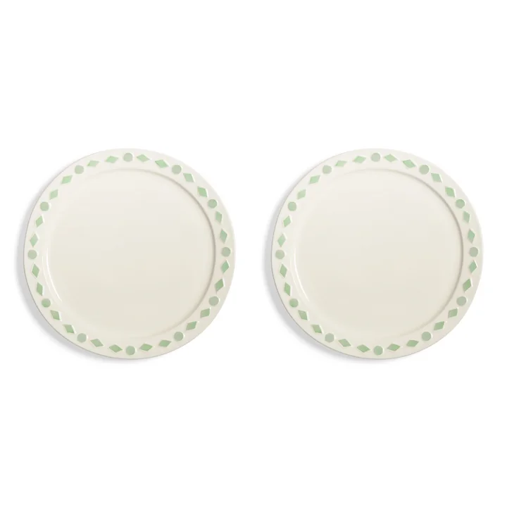 & klevering - Folk Plate, Ø 27.5 cm, mint (set of 2)