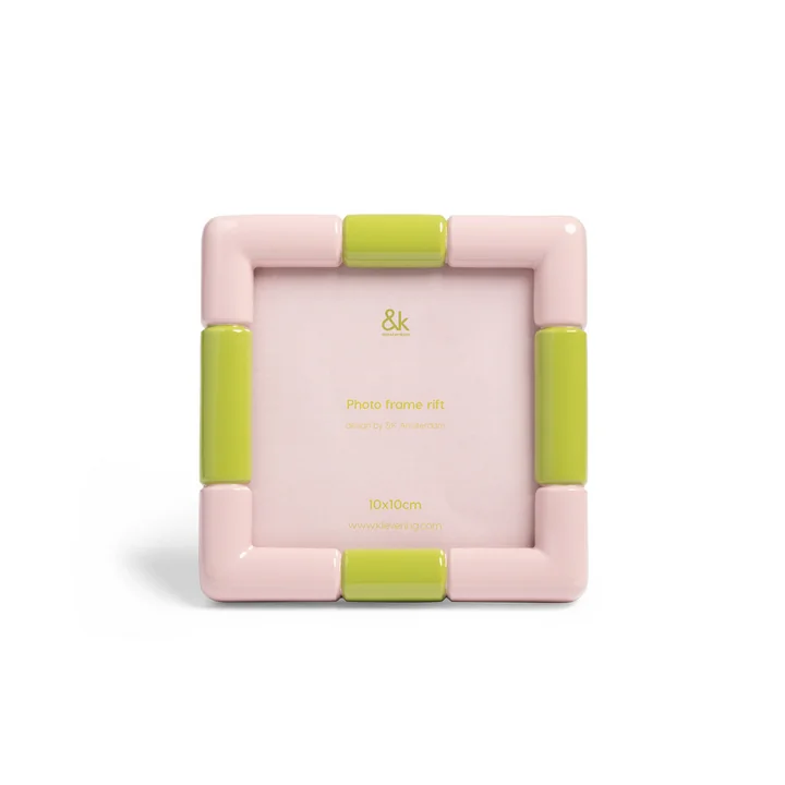 & klevering - Rift Picture frame, 13 x 13 cm, pink / green