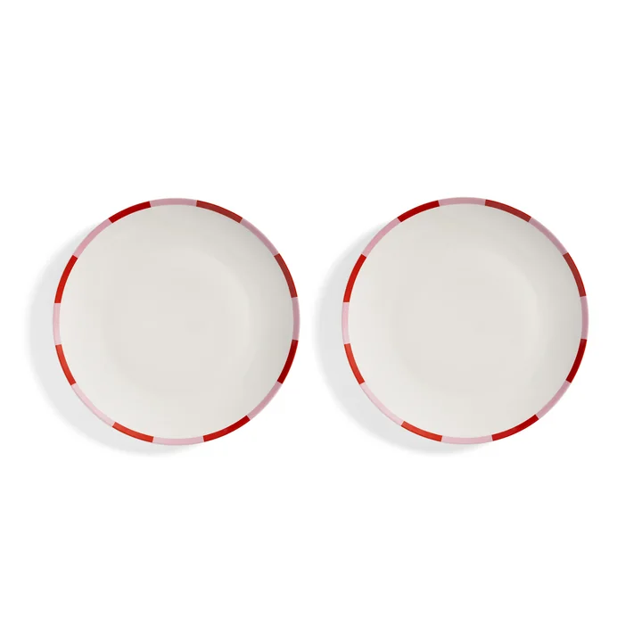 & klevering - Bliss plate, Ø 27 cm, pink / red (set of 2)
