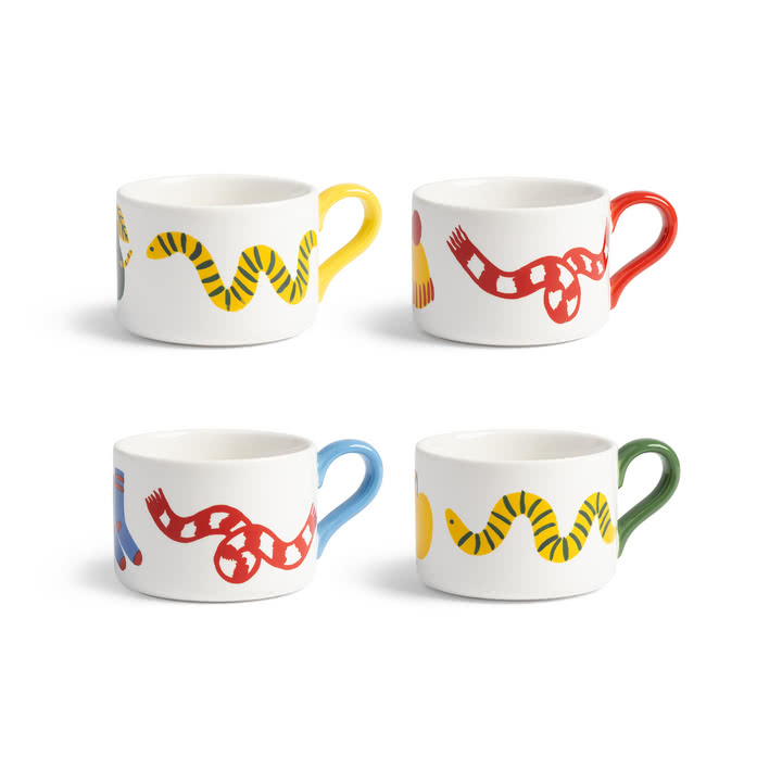 & klevering - Haines mug, 0.2 L, multicolored (set of 4)