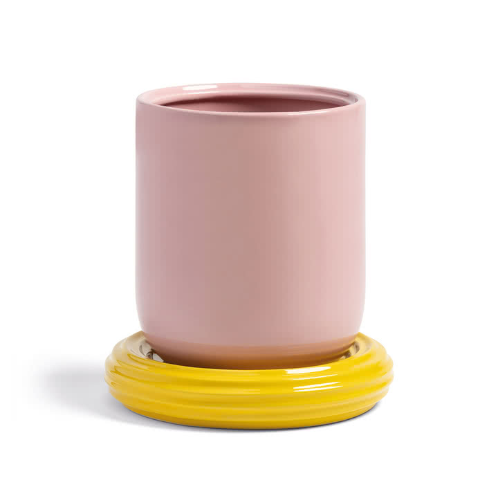 & klevering - Churros Flower pot, Ø 19.5 x 21 cm, blush / yellow