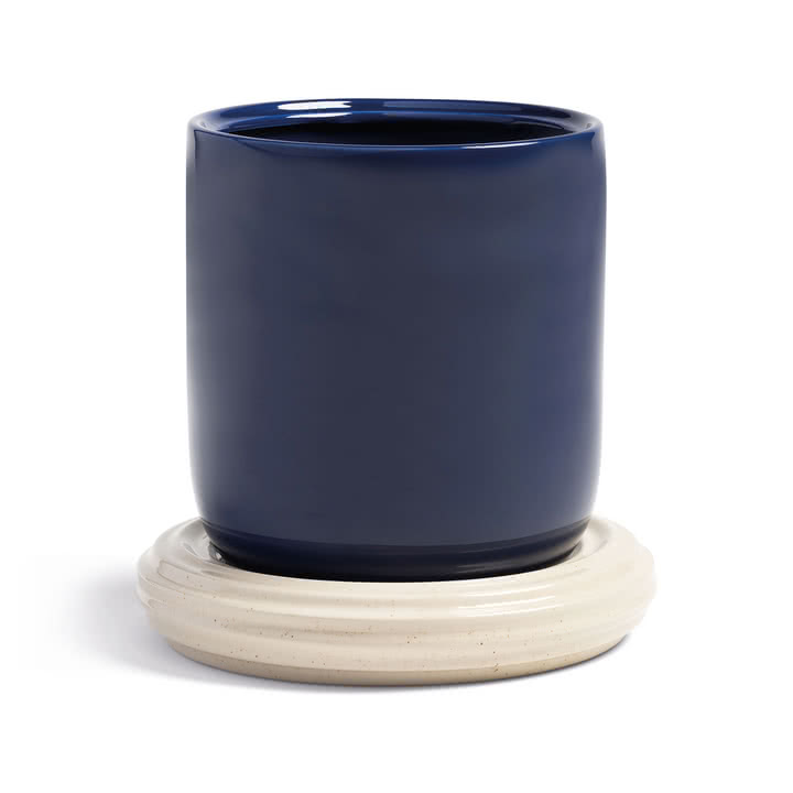 & klevering - Churros Flower pot, Ø 24.5 x 25 cm, blue / white