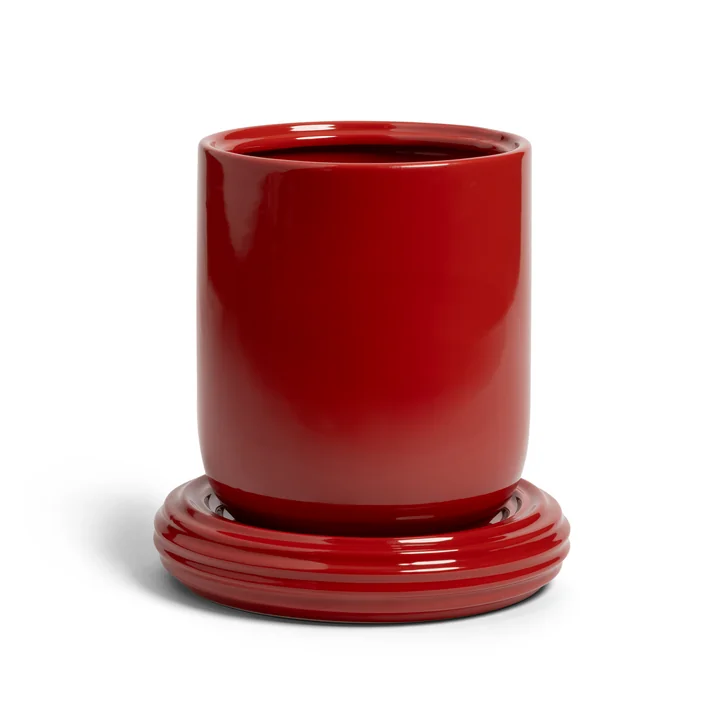 & klevering - Churros Flower pot, Ø 19.5 x 21 cm, burgundy