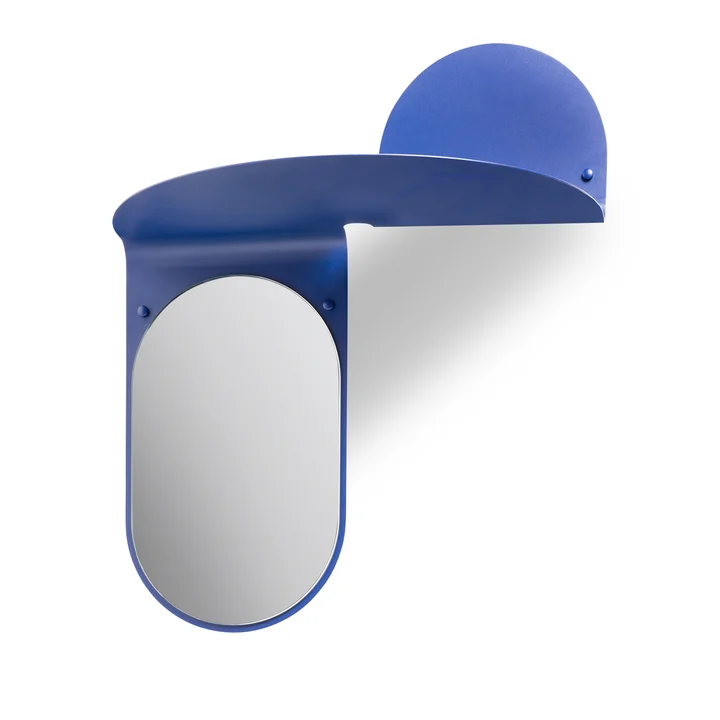 & klevering - Flip mirror, 53 x 63 cm, blue