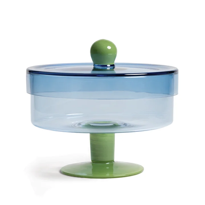 & klevering - Duo Storage jar, Ø 22 x 20 cm, blue / green
