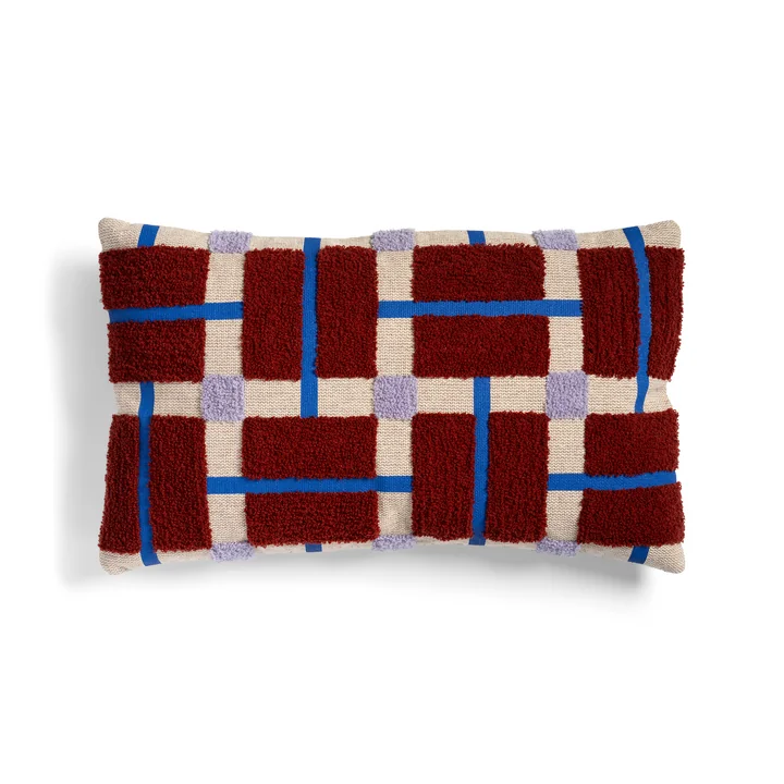 & klevering - Plano cushion 50 x 30 cm, red / blue