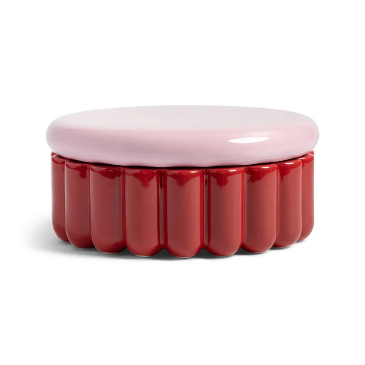 & klevering - Charlo storage tin, Ø 24 x 11 cm, burgundy