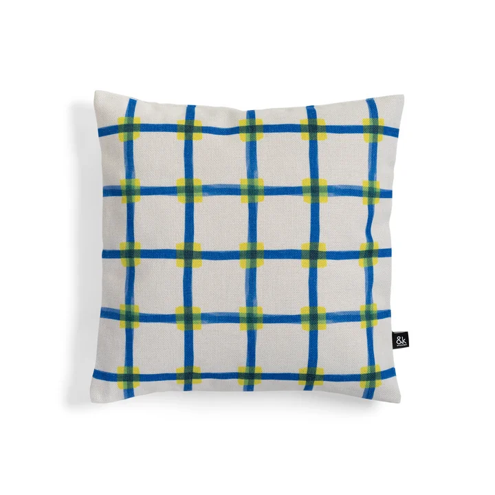 & klevering - Clash Cushion 40 x 40 cm, blue / yellow