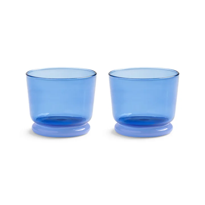 & klevering - Dew glass, 0.2 l, blue (set of 2)