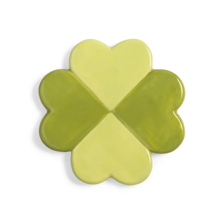 & klevering - Lucky Clover coaster, Ø 10 cm, green