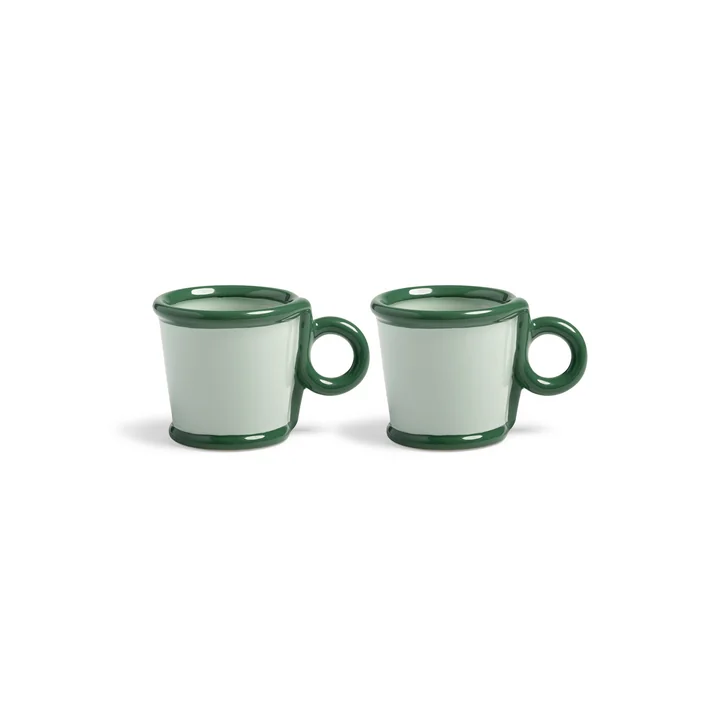 & klevering - Loop mug with handle 100 ml, green (set of 2)