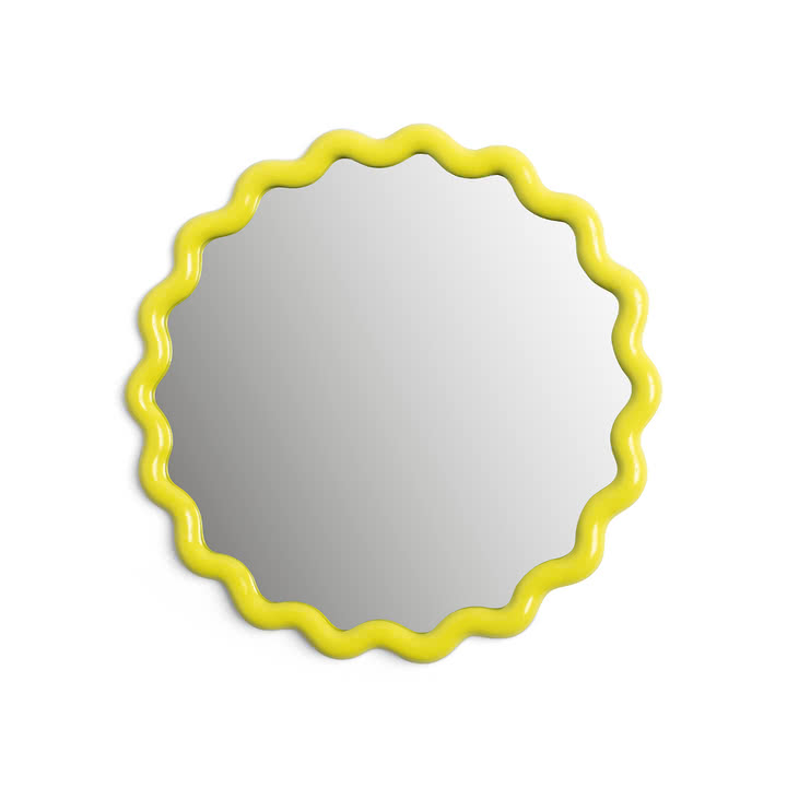 & klevering - Zigzag mirror Ø 35 cm, yellow
