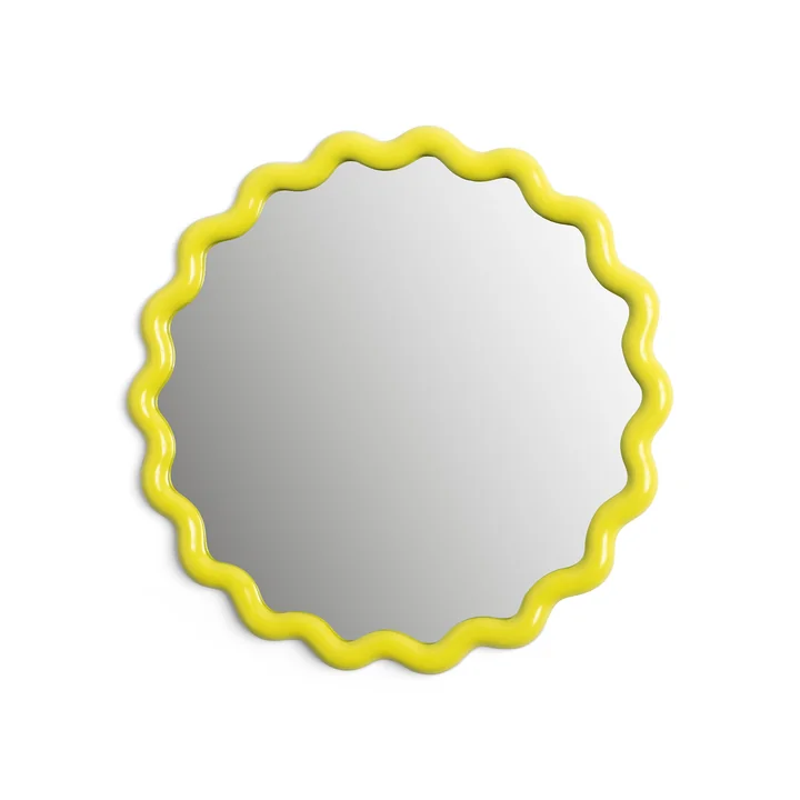 & klevering - Zigzag mirror Ø 35 cm, yellow