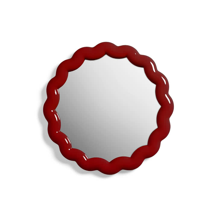 & klevering - Zigzag mirror Ø 40.5 cm, burgundy
