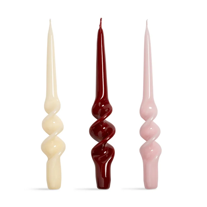 & klevering - Alpha Stick candles, red (set of 3)