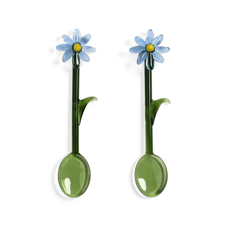 & klevering - Flora Spoon, blue (set of 2)