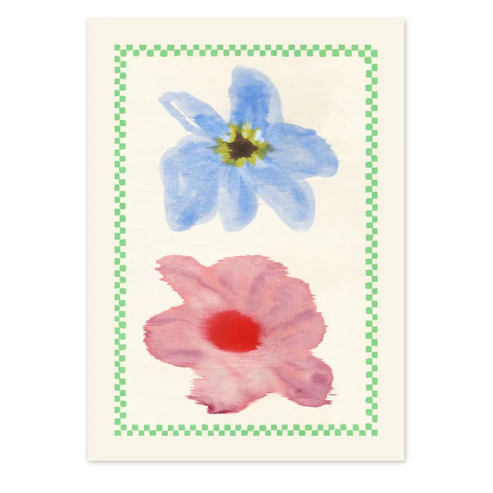 Paper Collective - Flower with Checks 01, 70 x 100 cm