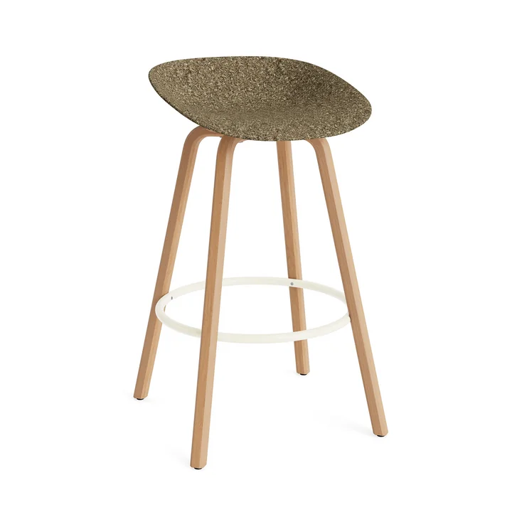 Normann Copenhagen - Mat bar stool 75 cm, seaweed / cream