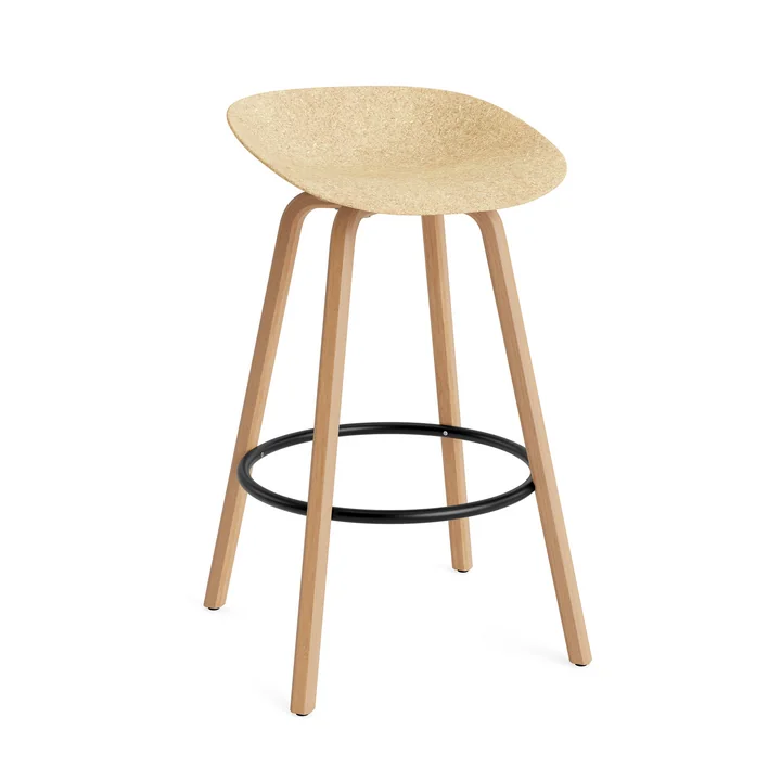 Normann Copenhagen - Mat bar stool 75 cm, hemp / black