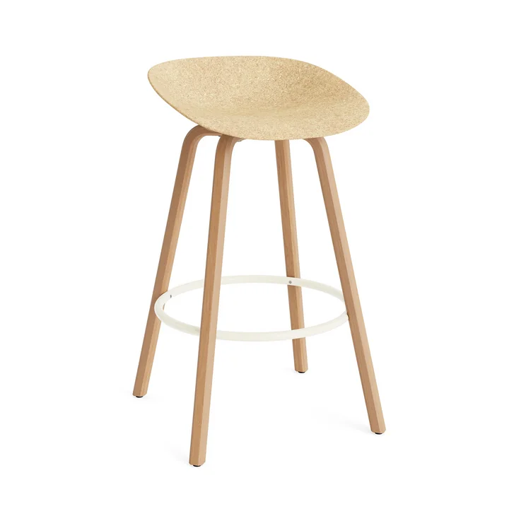 Normann Copenhagen - Mat bar stool 75 cm, hemp / cream