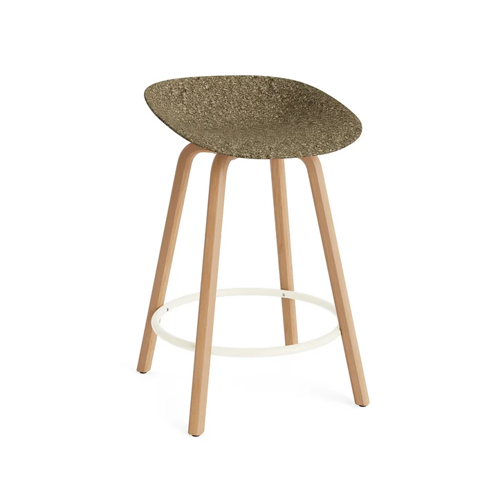 Normann Copenhagen - Mat bar stool 65 cm, seaweed / cream