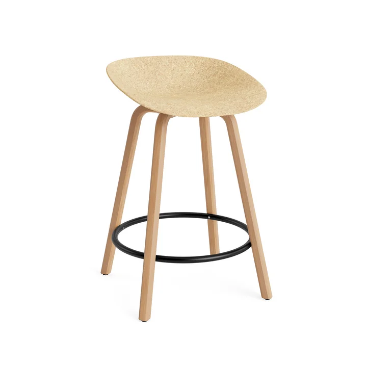 Normann Copenhagen - Mat bar stool 65 cm, hemp / black
