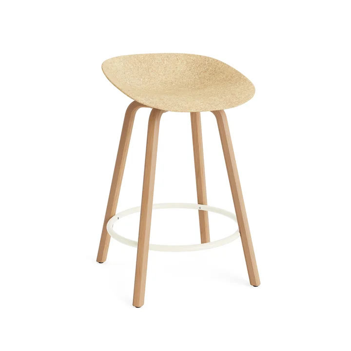Normann Copenhagen - Mat bar stool 65 cm, hemp / cream