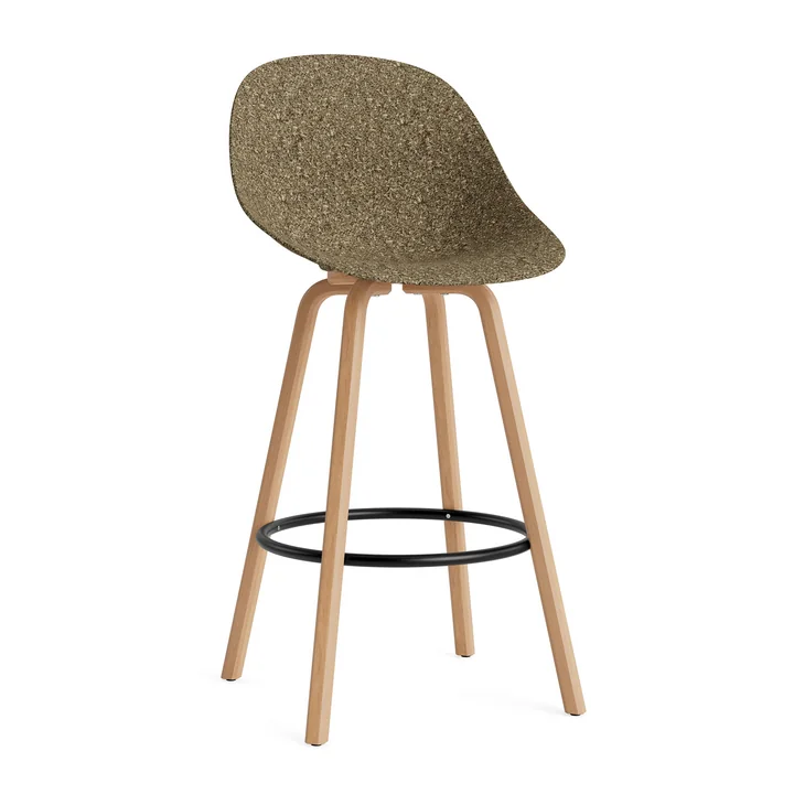 Normann Copenhagen - Mat bar stool 75 cm, seaweed / black