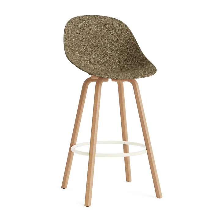 Normann Copenhagen - Mat bar stool 75 cm, seaweed / cream