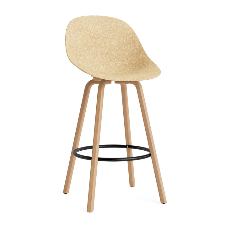 Normann Copenhagen - Mat bar stool 75 cm, hemp / black