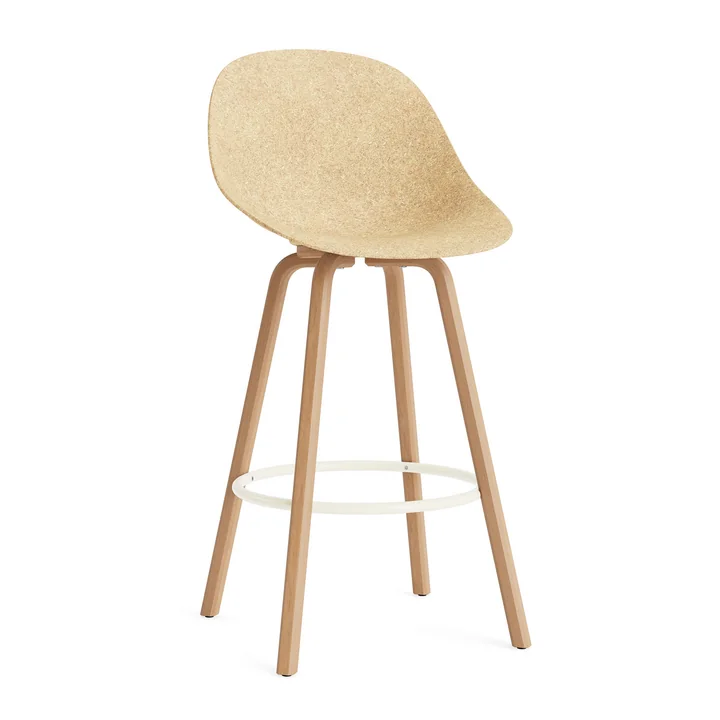 Normann Copenhagen - Mat bar stool 75 cm, hemp / cream