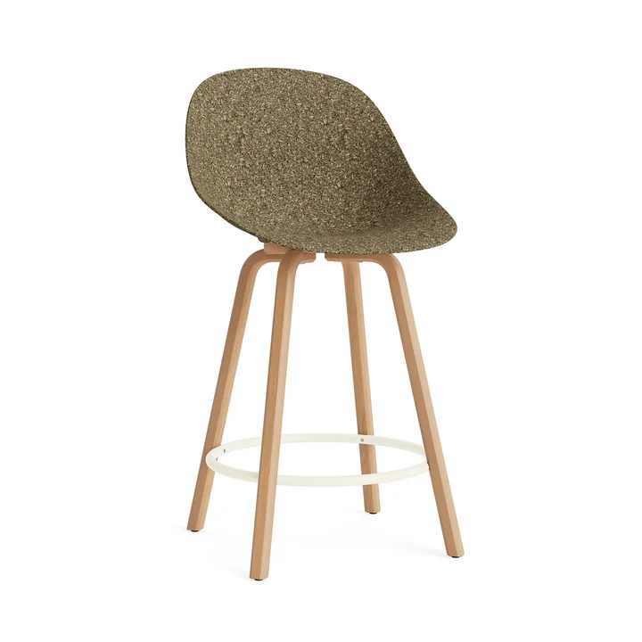 Normann Copenhagen - Mat bar stool 65 cm, seaweed / cream