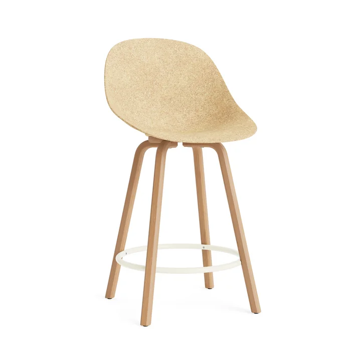 Normann Copenhagen - Mat bar stool 65 cm, hemp / cream
