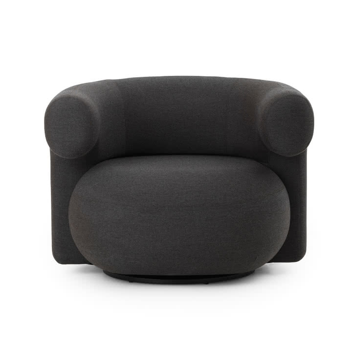 Normann Copenhagen - Burra outdoor lounge chair with reverse swivel function, chestnut (Natté 10102)