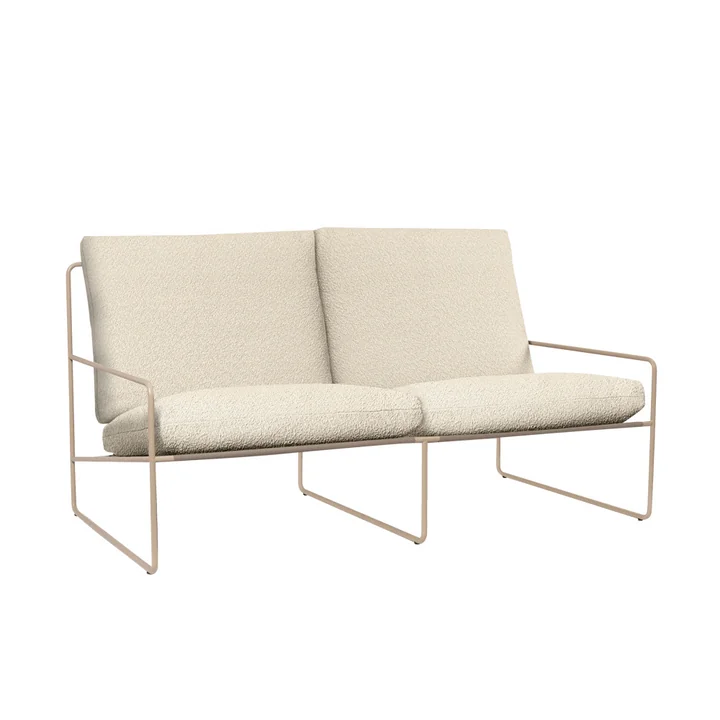 Ferm Living - Desert Outdoor 2-seater sofa, cashmere / off-white (Pure Bouclé)