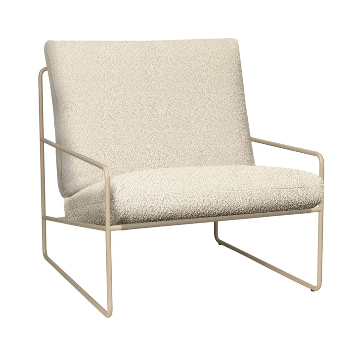 Ferm Living - Desert Outdoor armchair, cashmere / off-white (Pure Bouclé)