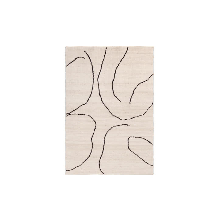 Ferm Living - Gesso jute rug, 140 x 200 cm, off-white / dark fig