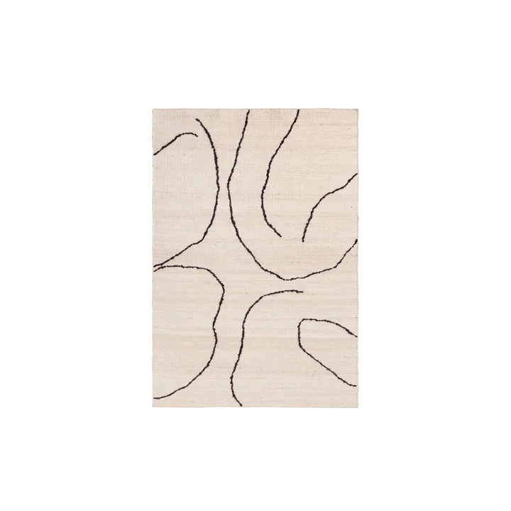 Ferm Living - Gesso jute rug, 140 x 200 cm, off-white / dark fig