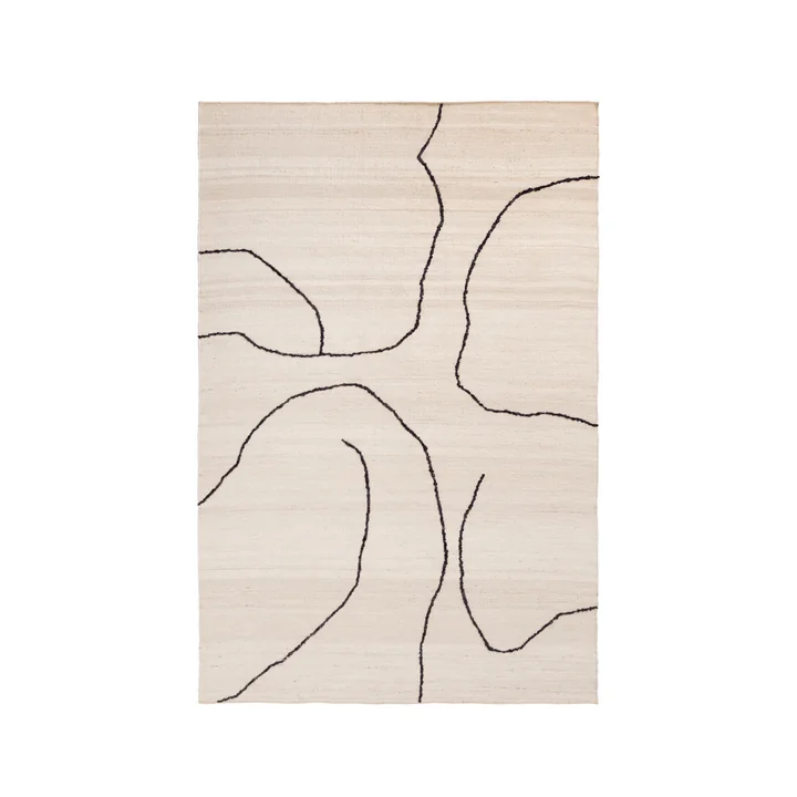 Ferm Living - Gesso jute rug, 170 x 240 cm, off-white / dark fig