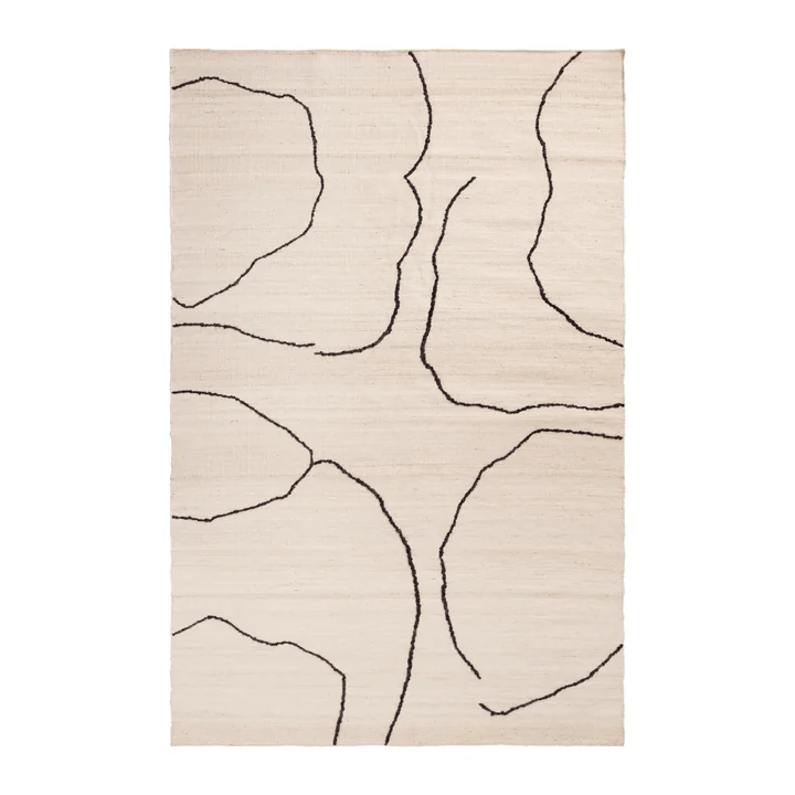 Ferm Living - Gesso jute rug, 200 x 300 cm, off-white / dark fig