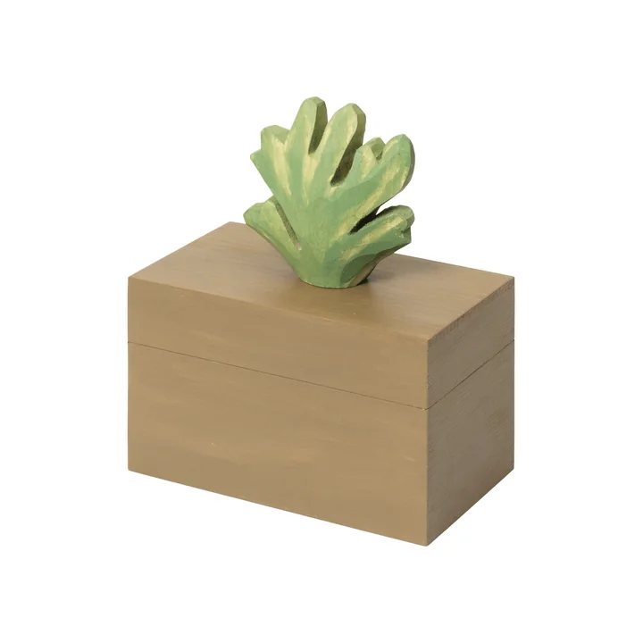 Ferm Living - Harbour Storage box coral, H 17 x 14.5 cm, mistletoe / tan
