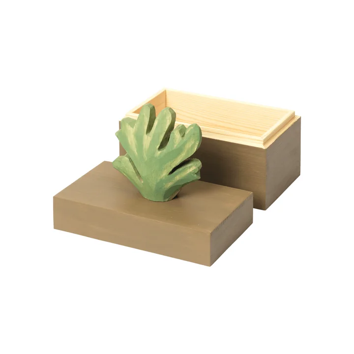 Ferm Living - Harbour Storage box coral, H 17 x 14.5 cm, mistletoe / tan