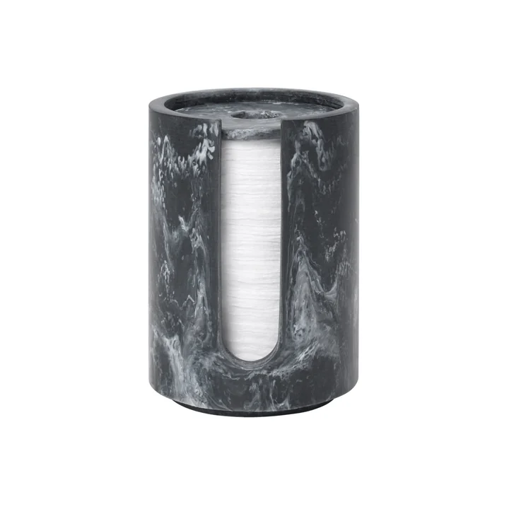 Ferm Living - Mist Cotton pad container, Ø 8 x H 11.8 cm, charcoal