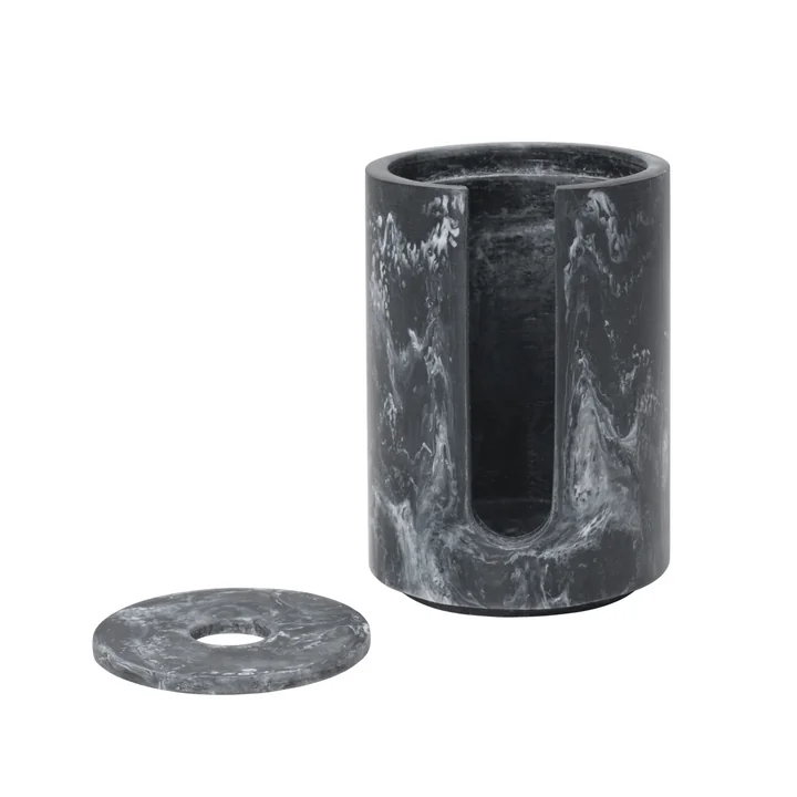 Ferm Living - Mist Cotton pad container, Ø 8 x H 11.8 cm, charcoal
