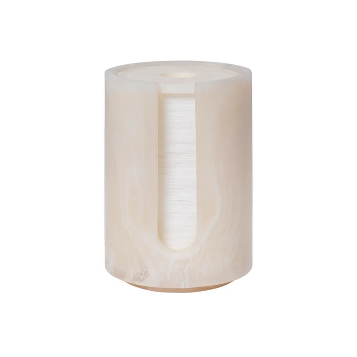 Ferm Living - Mist Cotton pad container, Ø 8 x H 11.8 cm, pearl