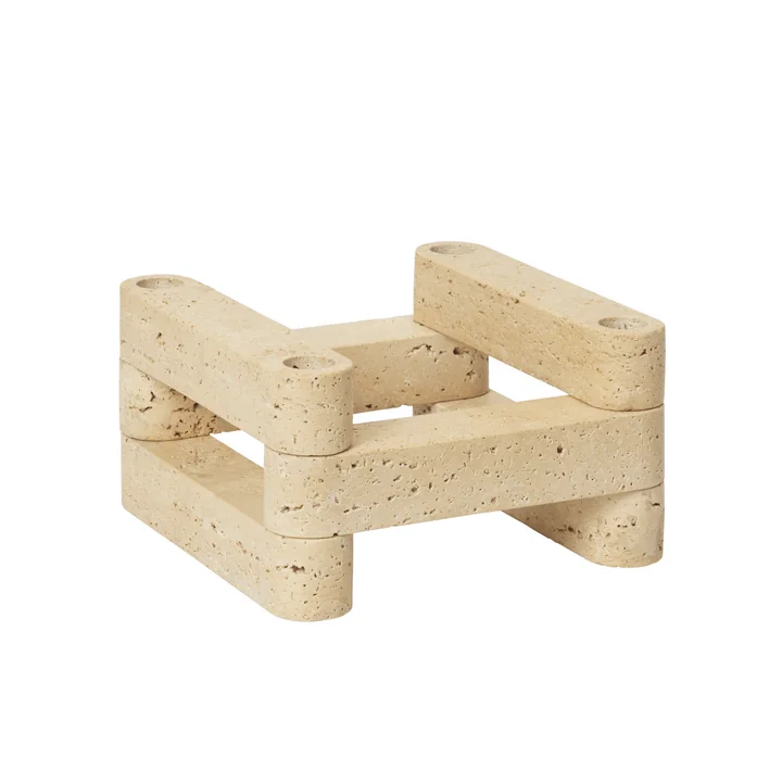 Ferm Living x Utzon - Newel Modular candle holder, travertine (set of 6)