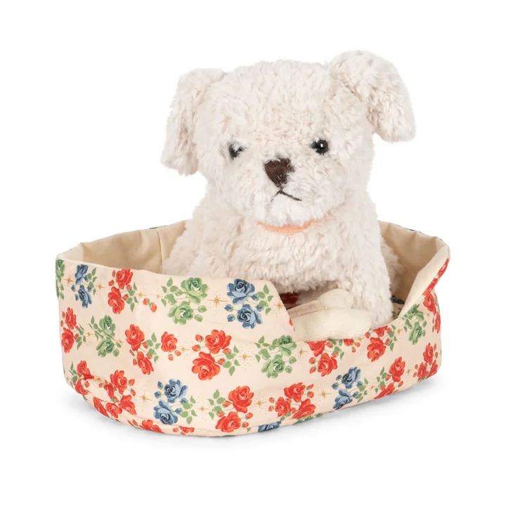 Konges Sløjd - Madeleine cuddly toy with basket, puppy, fiola