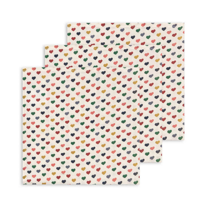 Konges Sløjd - Muslin cloths, couer coloré (set of 3)