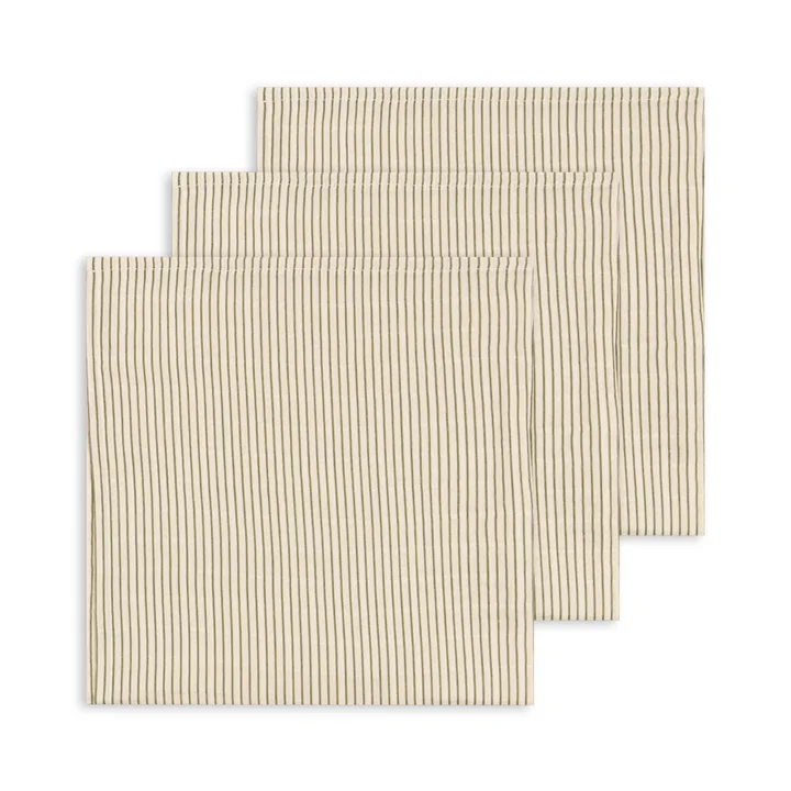 Konges Sløjd - Muslin cloths, tea stripe (set of 3)